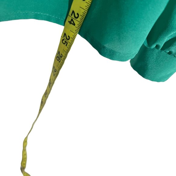 Vintage 80s Green Long Sleeve Bertha Collar Top Medium - Picture 6 of 10